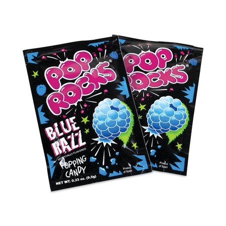 POP ROCKS Sugar Candy, Blue Raspberry, 033 oz Pouches, PK24, 24PK 823207